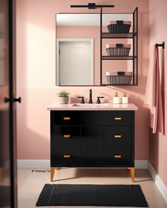 trendy black and pink storage