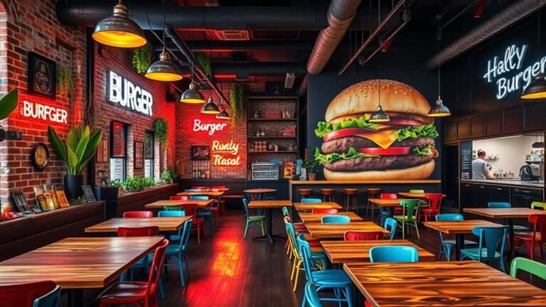 trendy burger shop interiors