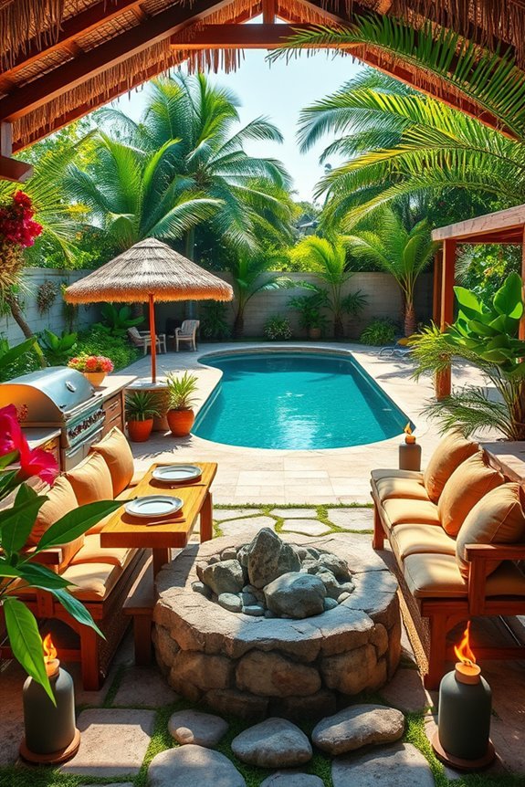 tropical bbq paradise setup