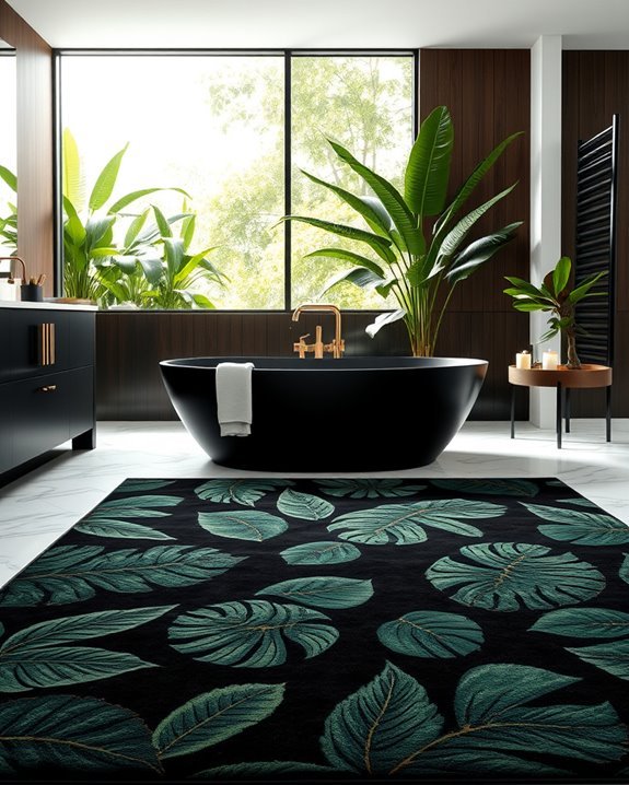tropical black rugs comfort