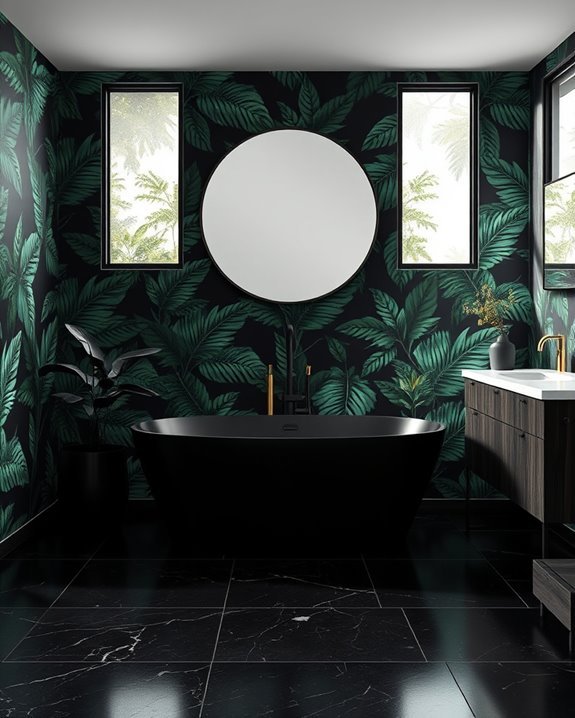 tropical dark themed wallpaper elegance