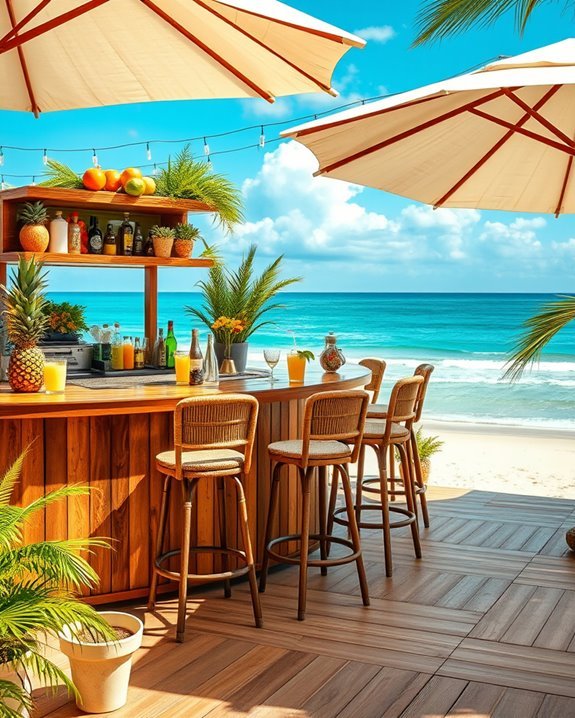 tropical paradise beach bar