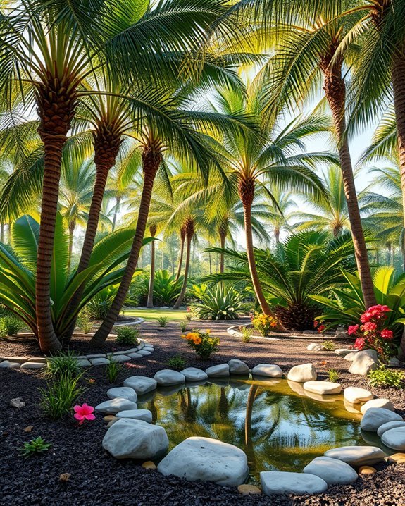 tropical paradise in backyard