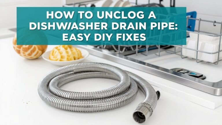 unclog dishwasher drain pipe