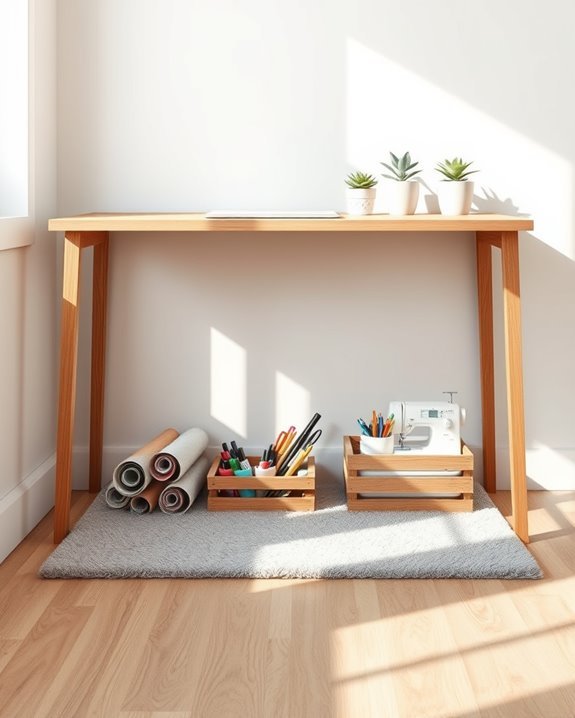 under desk crafting organization solutions