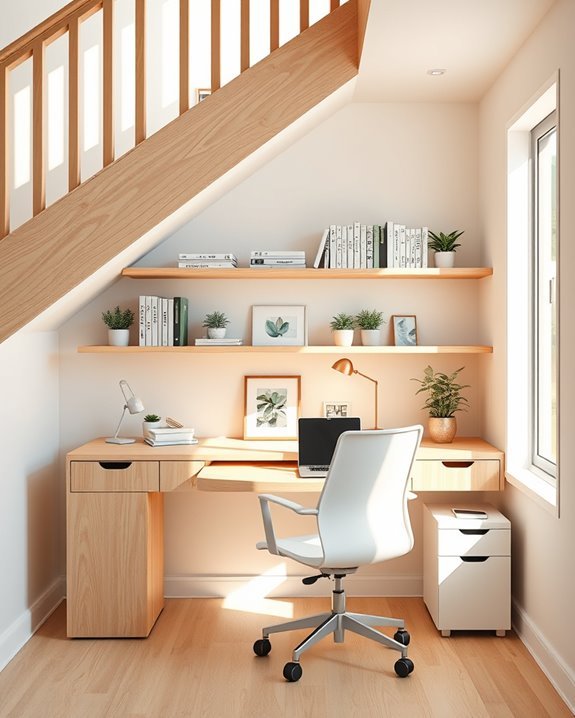 under stair home office design