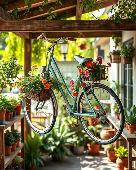 unique bicycle patio decor