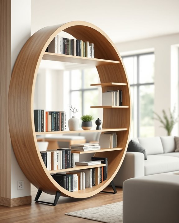 unique circular bookshelf design