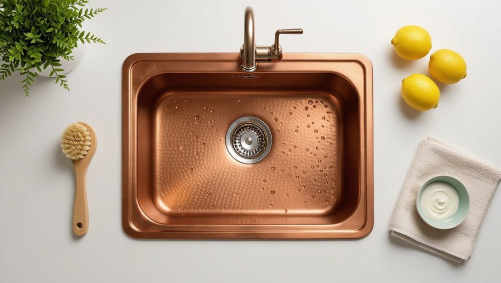 unique copper sink care