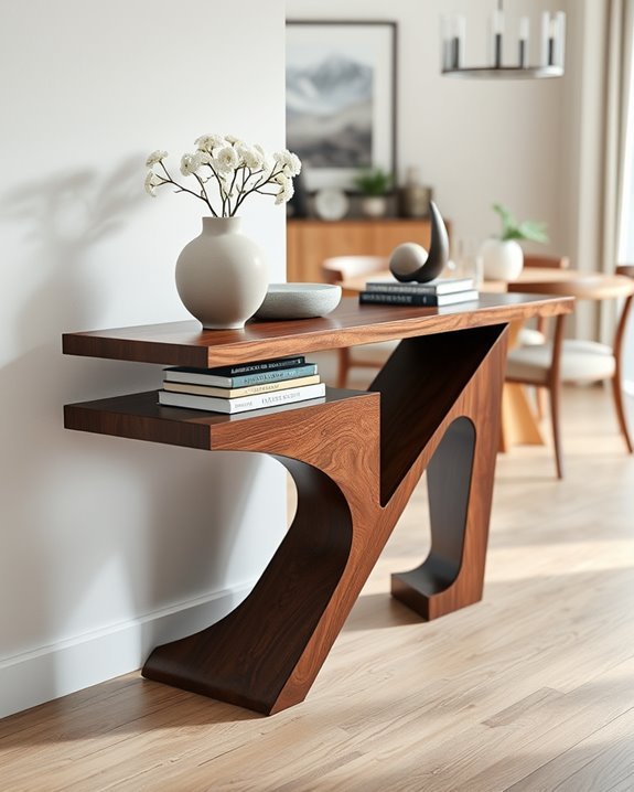 unique shaped console tables
