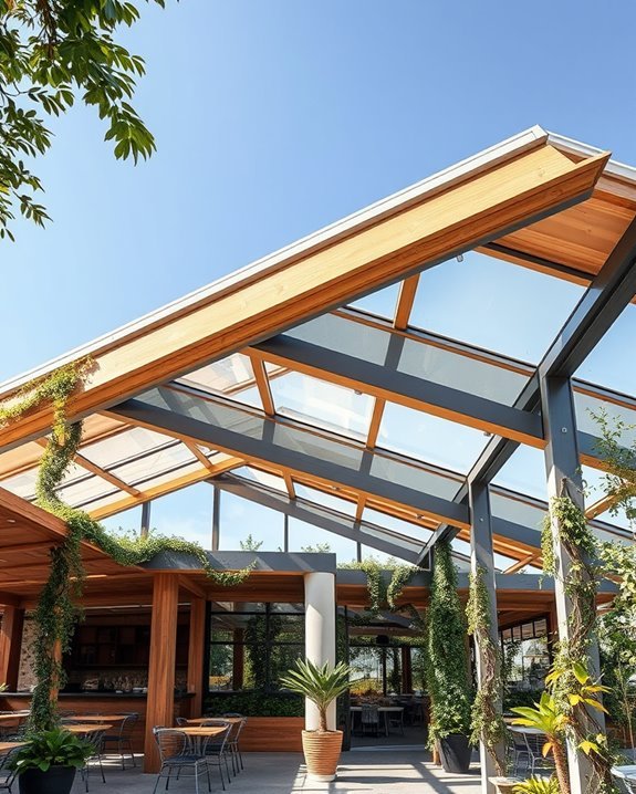 unique textured cafe roofs