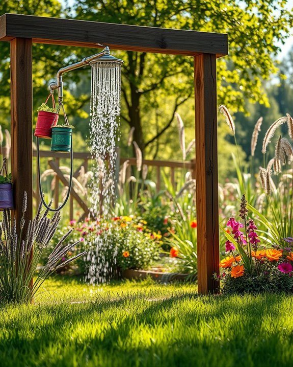 upcycled outdoor shower materials