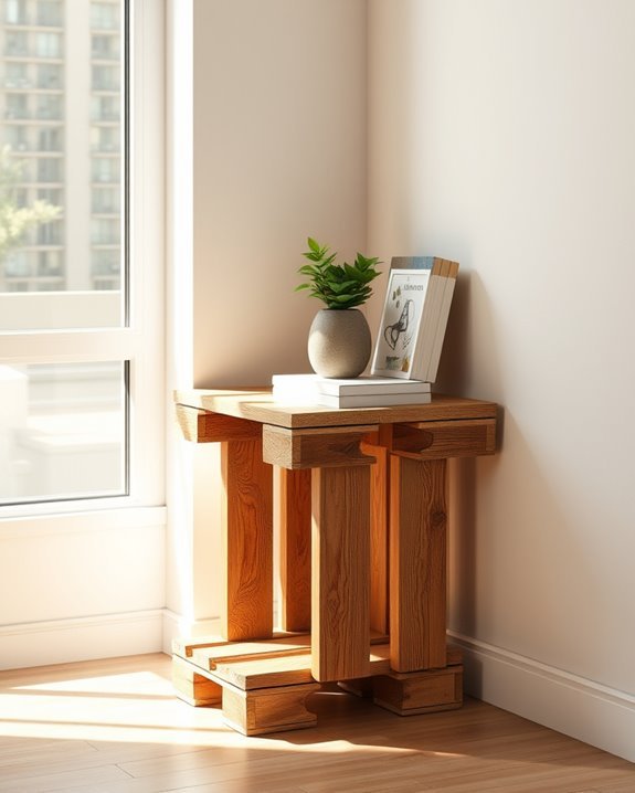 upcycled rustic corner table