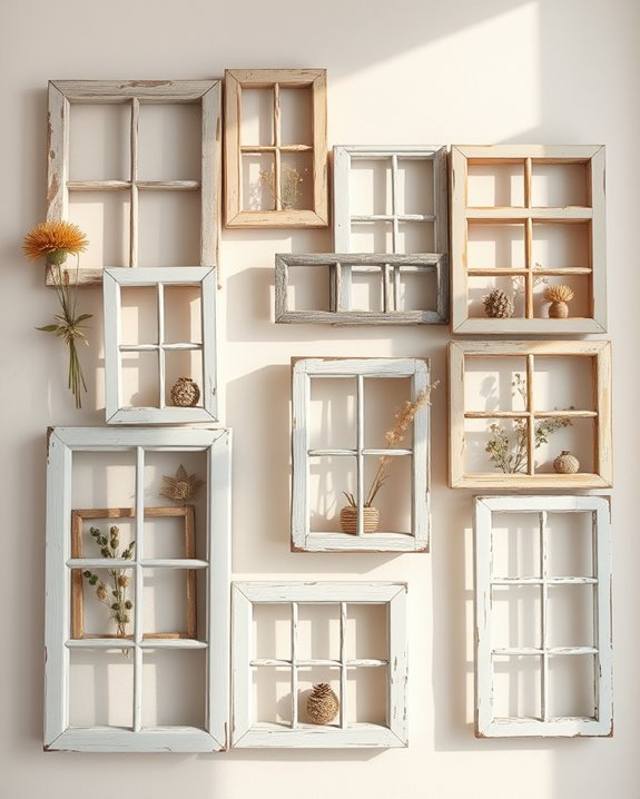 upcycled window frame decor