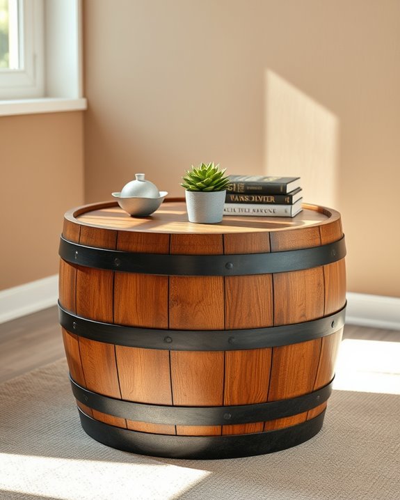 upcycled wine barrel furniture