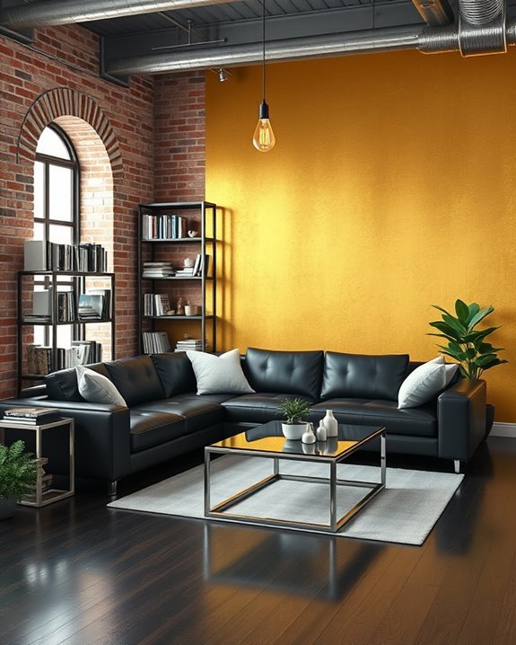 urban industrial gold accents