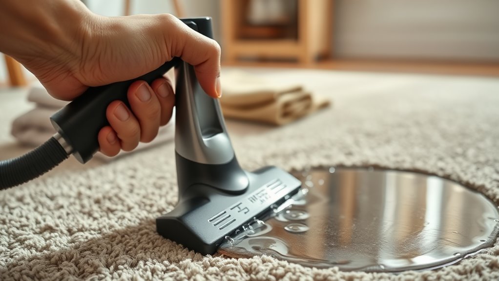 vacuuming wet carpet safely