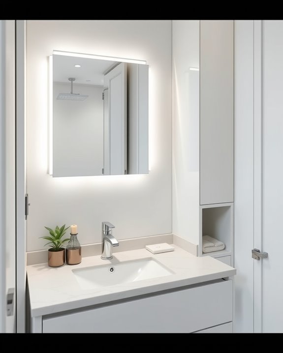 vanity mirror storage integration