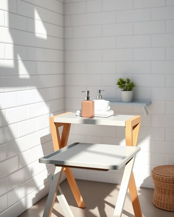 versatile space saving bathroom tables