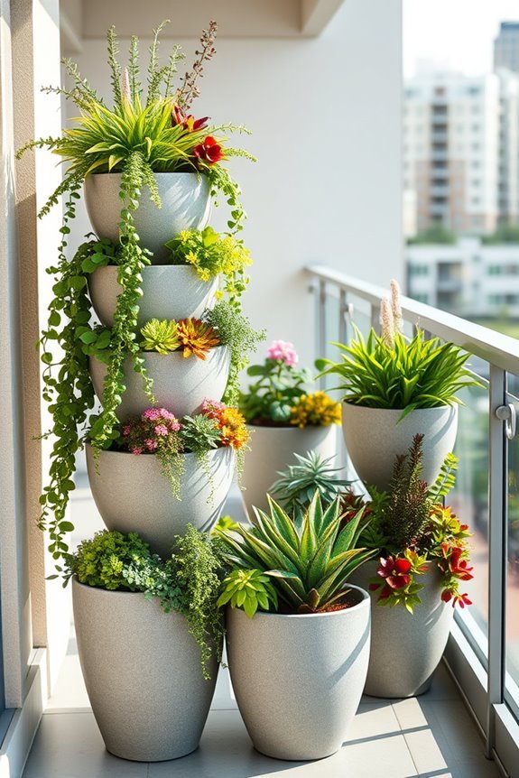 vertical gardening with planters