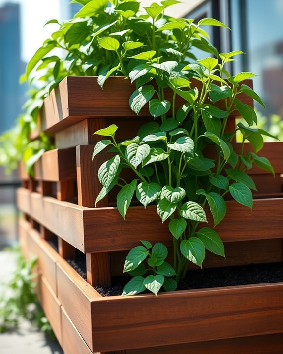 vertical green bean gardening