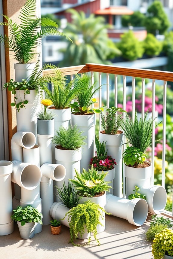 vertical pvc pipe planters