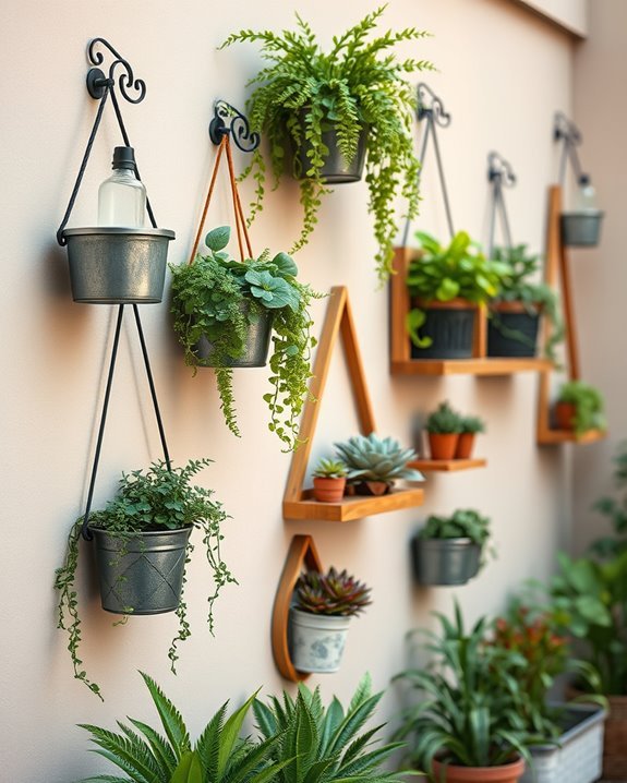 vertical wall planters showcase greenery
