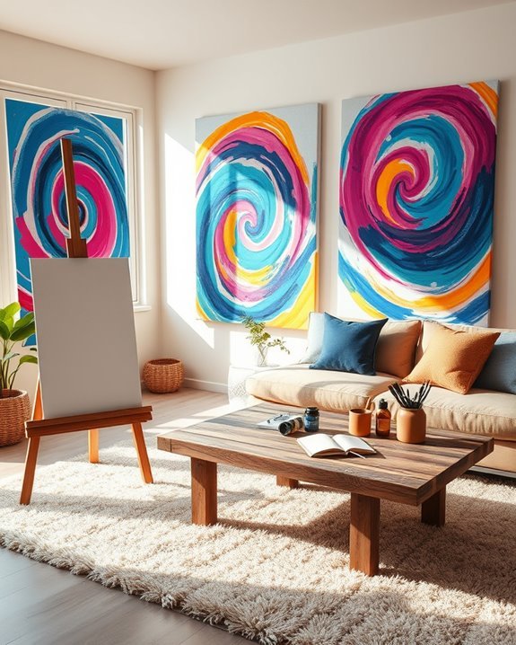 vibrant abstract expressionism decor