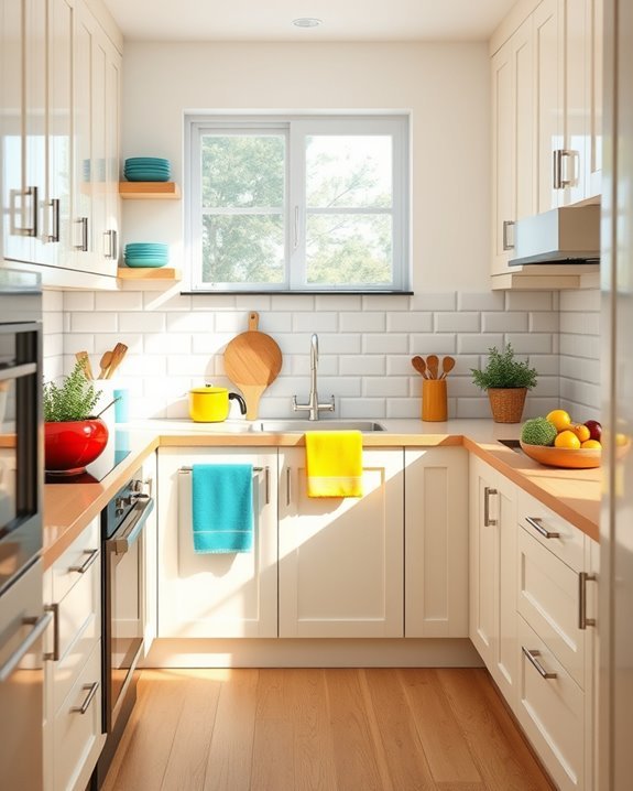 vibrant accents with cream