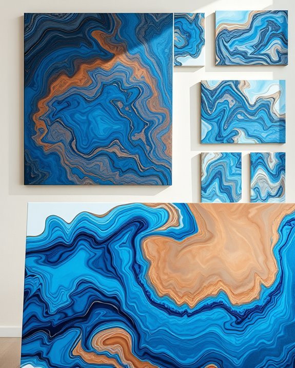 vibrant acrylic pour art