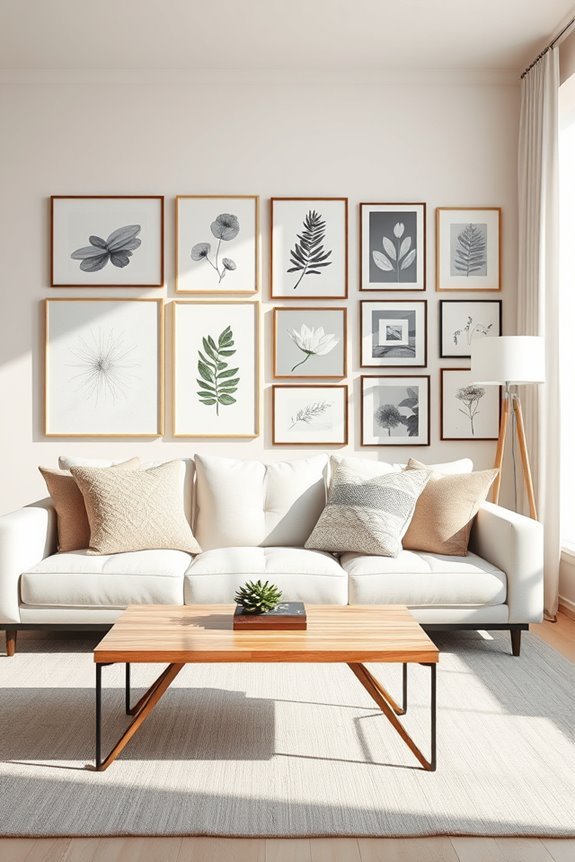 vibrant artistic gallery wall