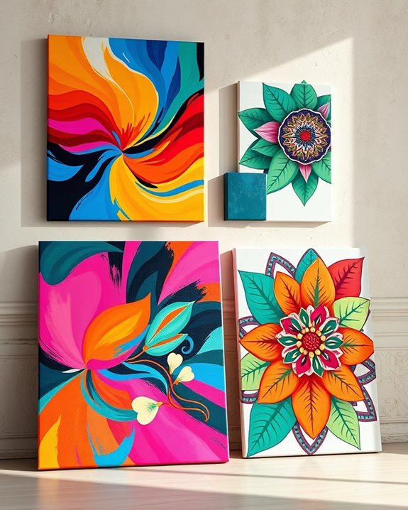 vibrant artistic wall displays