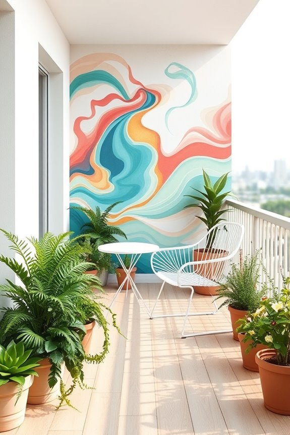 vibrant artistic wall murals