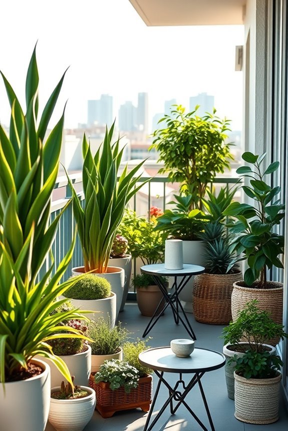 vibrant balcony potted plants