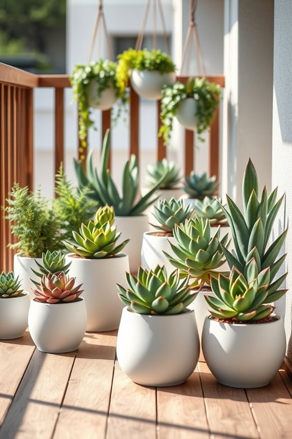 vibrant balcony succulent displays