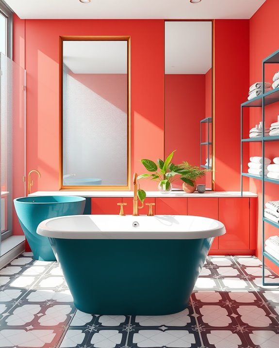 vibrant bathroom color transformations