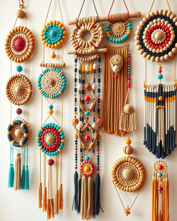 vibrant beaded wall decor