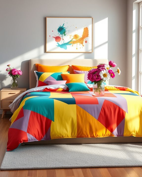 vibrant bedroom color accents