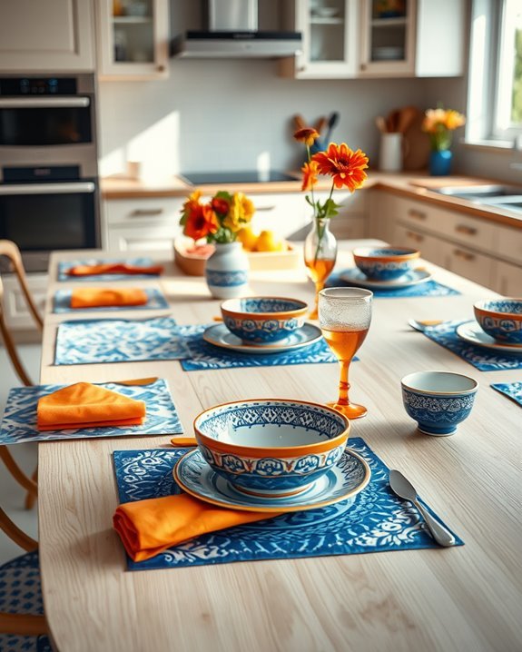 vibrant blue and orange