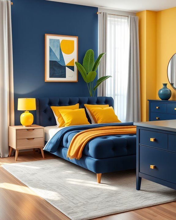 vibrant blue and yellow