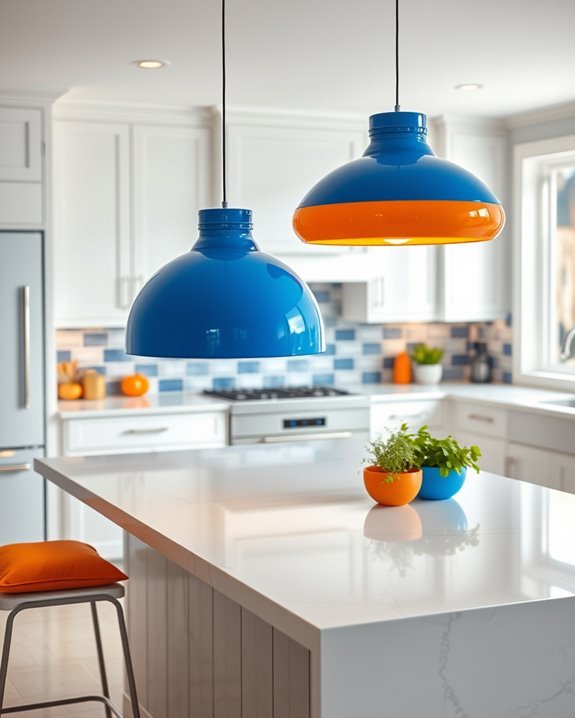 vibrant blue orange lighting combination