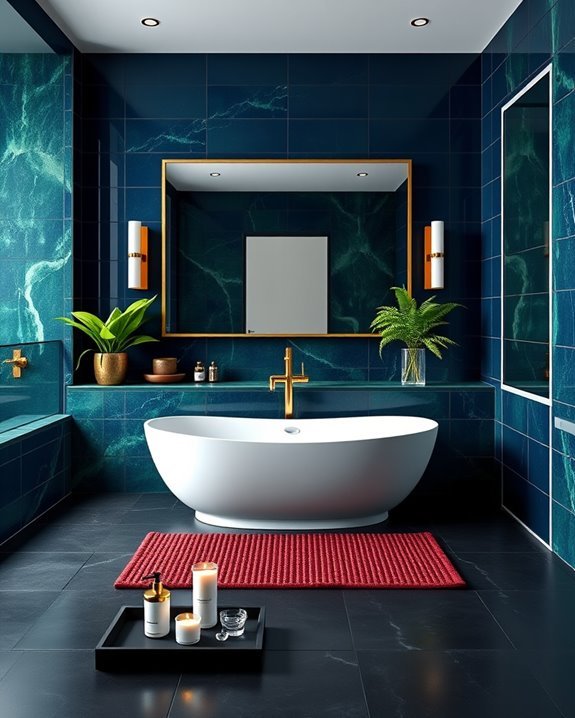 vibrant bold bathroom transformations