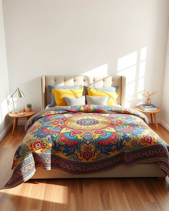 vibrant bold bedspread styles