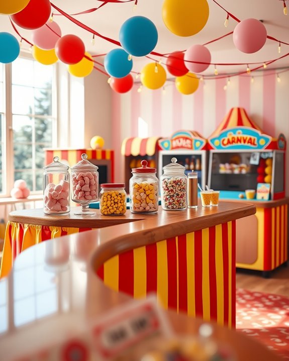 vibrant carnival themed bar experience