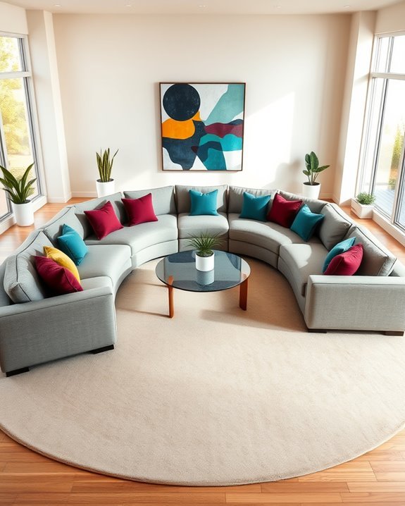vibrant circular living room