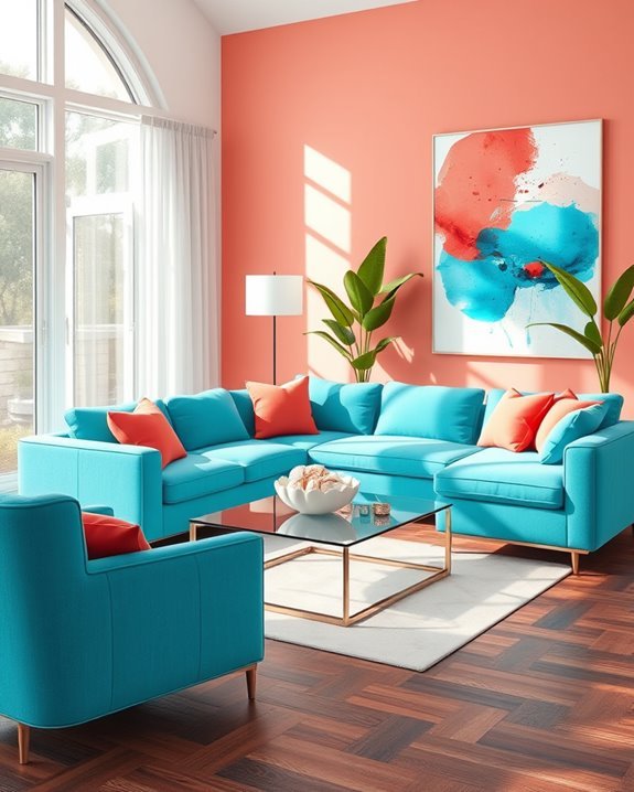 vibrant coastal living room