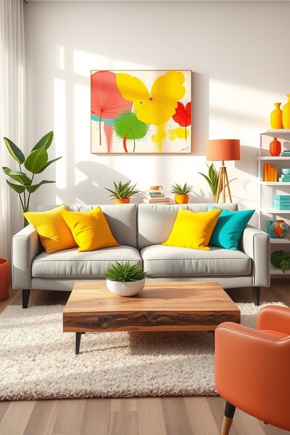 vibrant color accents enhance