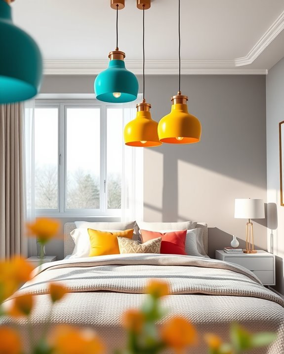 vibrant colorful pendant lights