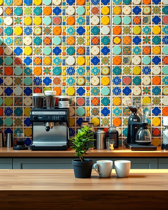 vibrant colorful tile backdrop
