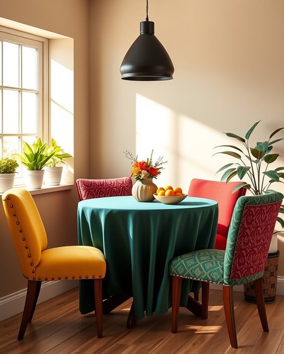 vibrant colors enhance dining